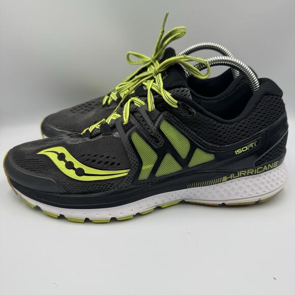 Saucony Hurricane ISO 3 Men Gry/Black/Citron Size 10.5 *see Description* - Picture 2 of 8